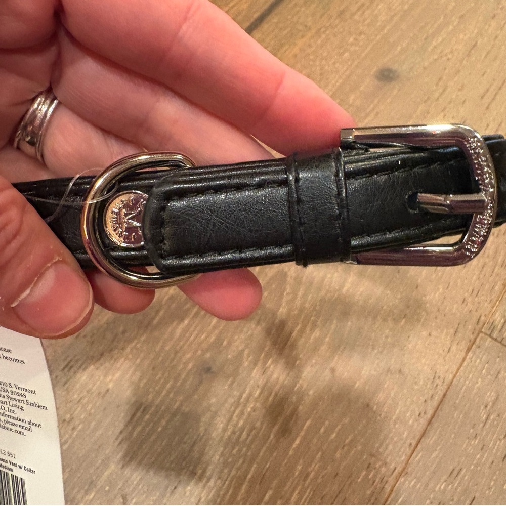 Martha Stewart Black NWT Leather Buckle Dog Collar - Size 16 - Picture 3 of 6